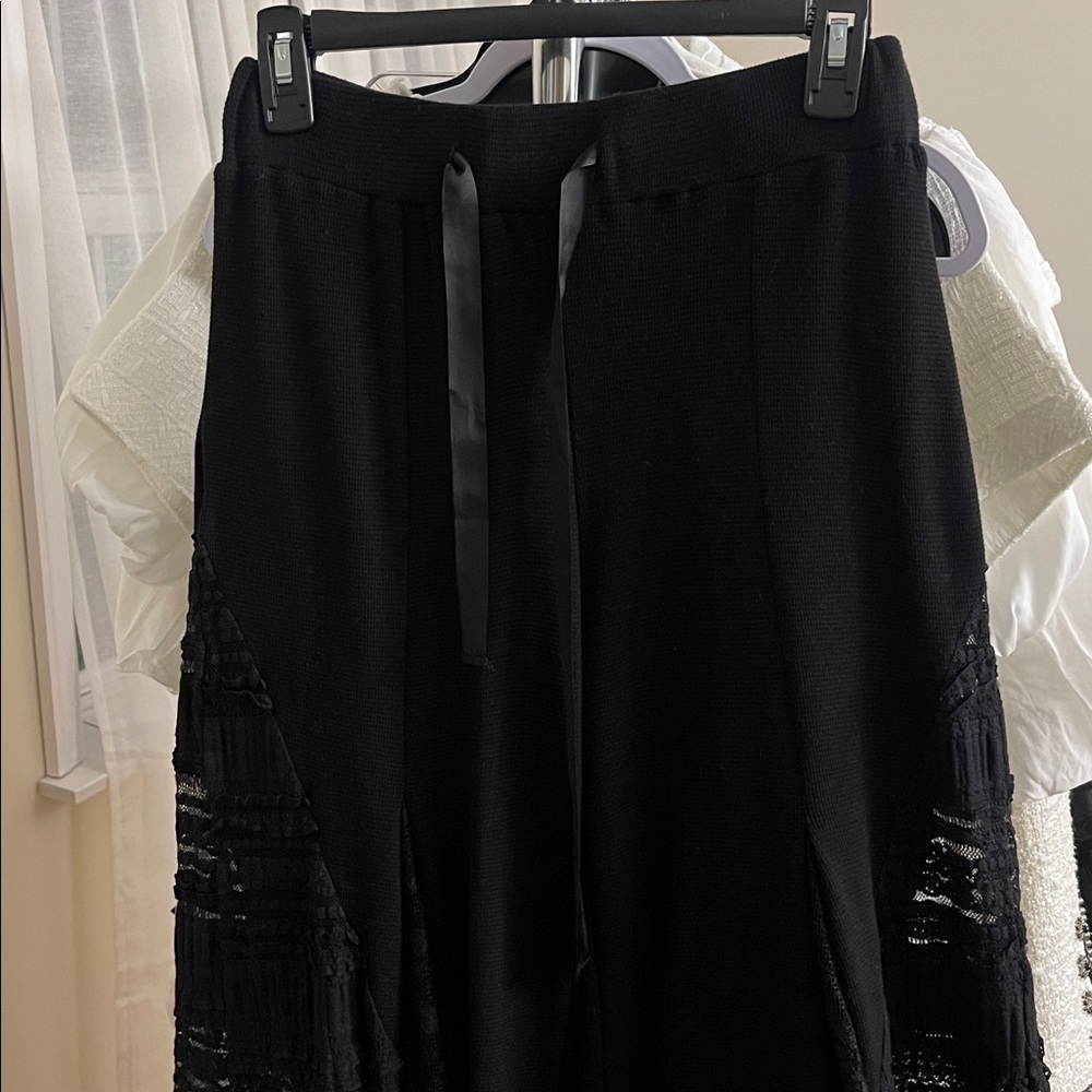 POL Black Wide Leg Pants with Lace Detail - Picture 6 of 9